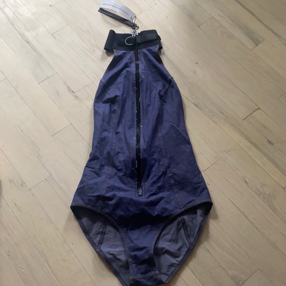 BNWT Lisa Marie Fernandez denim one piece swimsuit